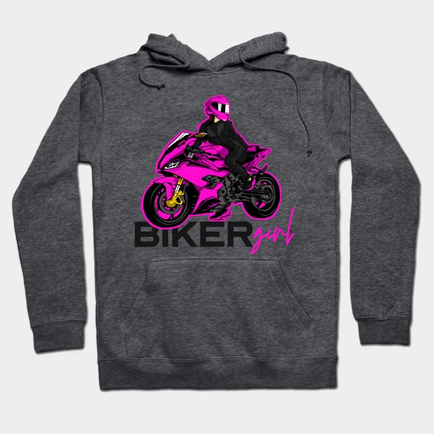 Girl bike pink rider Hoodie by BNT-Store